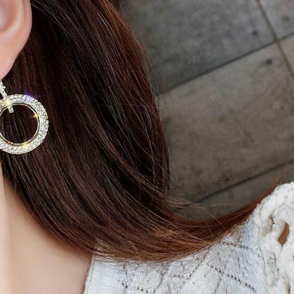 Earrings Women Circle Stud Shiny Bohemian Hoop Drop Cute Trendy Jewelry - Picture 8 of 9